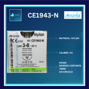 NYLON 3-0 CE1943 ATRAMAT C/12