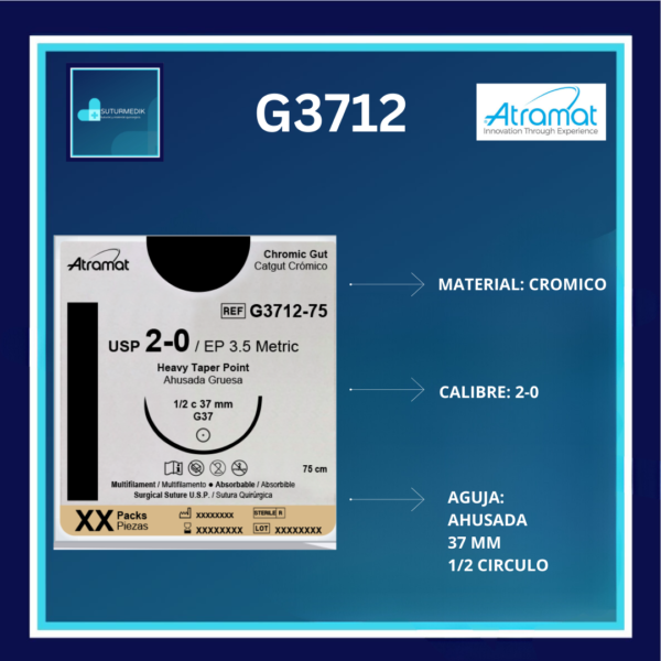 CRÓMICO 2-0 G3712 ATRAMAT C/12