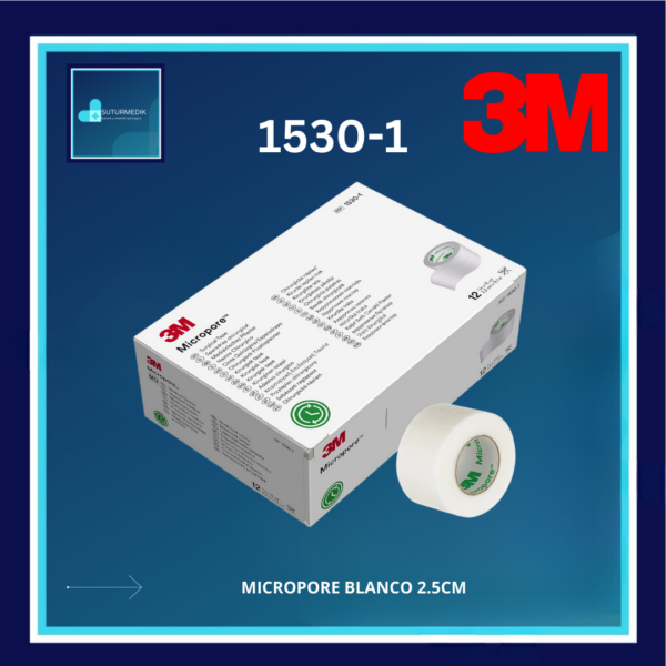 MICROPORE BLANCO 2.5CM  1530-1 C/12 ROLLOS