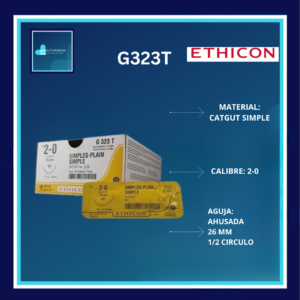 CATGUT SIMPLE 2-0  G323T  ETHICON 12 PIEZAS