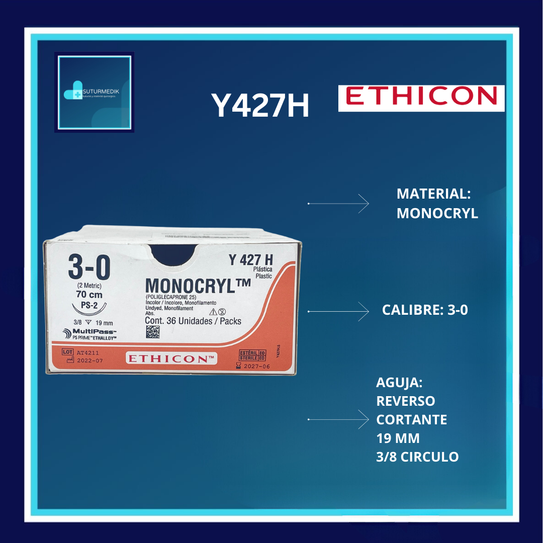 MONOCRYL 3-0 Y427H DOCENA ETHICON