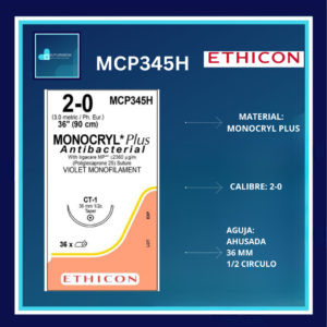 MONOCRYL 2-0 MCP345H DOCENA ETHICON PREMIUM