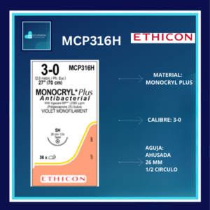 MONOCRYL 3-0 MCP316H DOCENA ETHICON PREMIUM