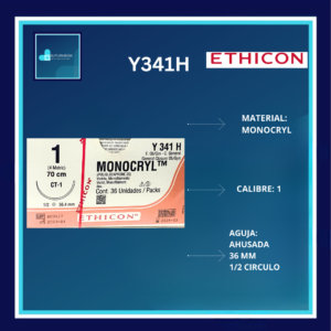 MONOCRYL 1 Y341H DOCENA ETHICON