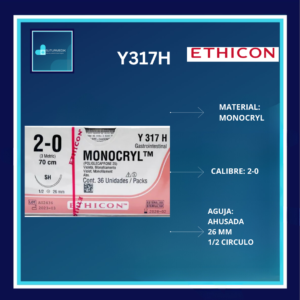MONOCRYL 2-0 Y317H DOCENA ETHICON