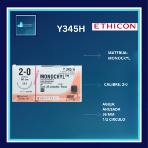 MONOCRYL 2-0 Y345H DOCENA ETHICON