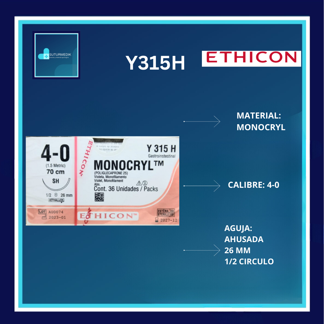 MONOCRYL 4-0 Y315H DOCENA ETHICON