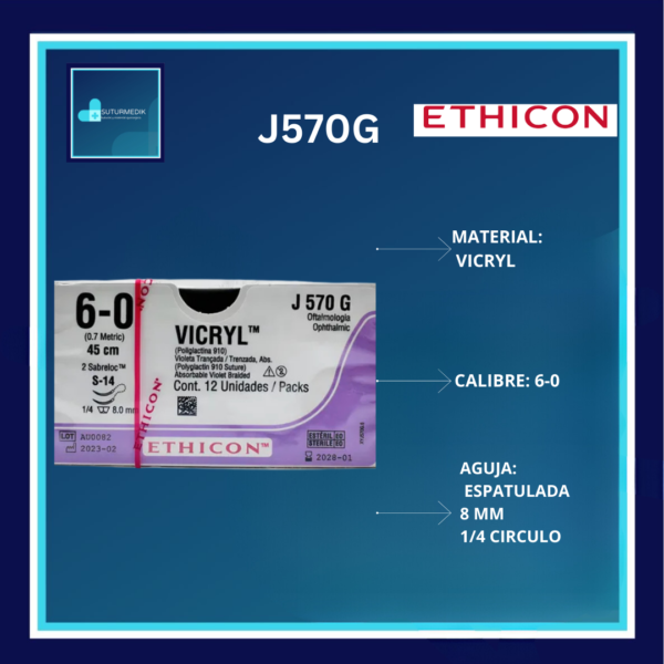 VICRYL 6-0 J570G DOCENA ETHICON